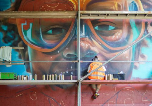 Djoels Graffiti Paint aan het werk