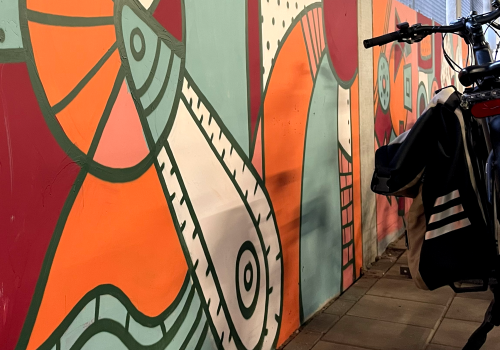 Streetart fietsenkelder Rhedens